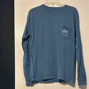 Guy Harvey by AFTCO Blue Long Sleeve Shirt with Pocket